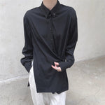 Loose Slit-buttoned Two-way Shirt