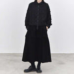 Tassel-trimmed Patchwork Lapel Loose Shirt
