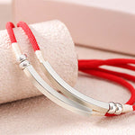 Buddha Stones 925 Sterling Silver Red String Layered Braid Bracelet