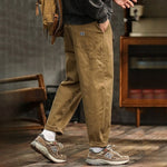 American Retro Patchwork Straight-leg Cargo Pants