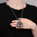 Buddha Stones Koi Fish Lotus Peace Buckle Fu Character Wealth Luck Necklace Pendant