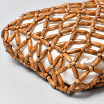 Buddha Stones Hand-woven Wooden Beads Shoulder Bag Handbag