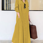 Zeagoo Women's Beach Casual Solid Color Loose Temperament Long Shirt Dress