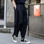 Frayed Pleated Harem Pants