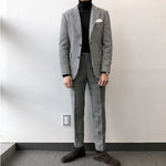 Woolen Suit Casual Slim Fit Plaid Jacket