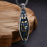 FREE Today: Peace & Purity Tibetan Om Mani Padme Hum Nine-Eye Dzi Bead Pattern Rotatable Necklace Pendant