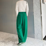 Green Drape Loose Slacks
