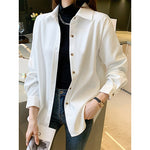 Spring and Autumn Thickened Solid Color Loose Shirt