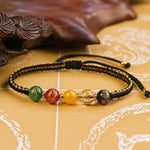 Buddha Stones Five Directions Gods of Wealth Agate Handmade Protection String Braid Bracelet