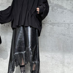 Pleated V-neck Solid Windbreaker Jacket