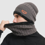 Men's Knitted  Matching Integrated Hat
