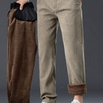 Warm Fleece-Lined Winter Straight Leg Corduroy Pants