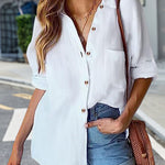 Zeagoo Solid Color Casual Long Sleeve Pocket Blouse for Women Casual Work Office Loose Fit 2026 | Under