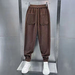 Casual Cuffed Corduroy Harem Pants