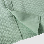 Men's solid color striped textured casual button-down Short Sleeve Shirt
