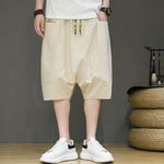 Linen Loose-fitting Low-rise Baggy Casual Shorts