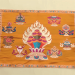 Buddha Stones Prayer Altar Mat Healing Meditation 8 Auspicious Symbols Mat