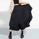 Irregular High-waisted A-line Skirt Pants