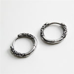 Buddha Stones Viking Celtic Hoop Titanium Steel Balance Earrings