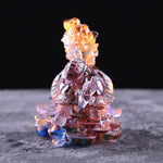 Buddha Stones Feng Shui Dragon Turtle Coins Handmade Liuli Crystal Luck Art Piece Home Office Decoration