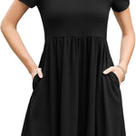 Zeagoo Summer Dress Women's Dresses Short Sleeve Dress (DE Only)