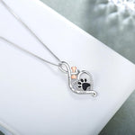 Lucky Paw Necklace with Heart, Bone & Infinity – “Always in My Heart” Pendant