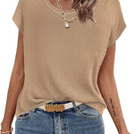 Zeagoo Short Sleeve Sweater Knit Going Out Sweater Tops