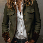 Dolores ⎸ Blazer de Sarga con Ribete en Contraste