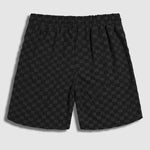 Men's terry cloth plaid crew neck T-shirt shorts set