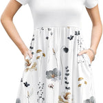 Zeagoo Summer Dress Women's Dresses Short Sleeve Dress (DE Only)