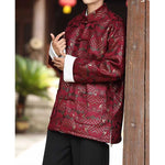 Stand-up Collar Brocade Sea Pattern Jacket