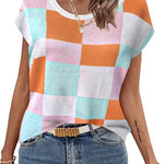 Zeagoo Short Sleeve Sweater Knit Going Out Sweater Tops