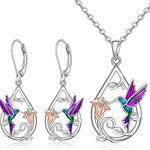 Beautiful Hummingbird Necklace for Women with Bonus Earrings
