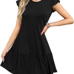 Zeagoo Women's Dress Round Neck Knee-Length Casual Dress (DE Only)