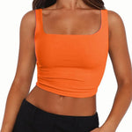 Zeagoo Square Neck Sleeveless Crop Tops