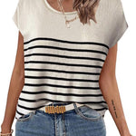 Zeagoo Short Sleeve Sweater Knit Going Out Sweater Tops