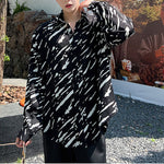 Splattered Graffiti Print Balloon Sleeve Shirt