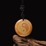 Buddha Stones Various Crystal Amethyst Tiger Eye Green Aventurine Yin Yang Spiritual Necklace Pendant