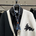 Vintage Cotton and Linen Braided Tie Necklace