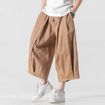 Cotton and Linen Wide Leg Bloomers Cropped Pants