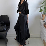 Irregular 3D Drawstring Loose Wide-leg Pants
