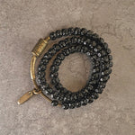 Buddha Stones Retro Coconut Shell Brass Copper Happiness Triple Wrap Bracelet