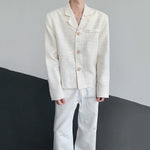 Tweed Loose-fitting Suit Collar Jacket