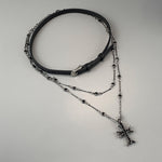 Black Cross Stacking Necklace