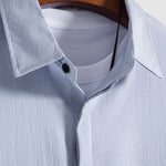 Men's Cotton Linen Lapel Short Sleeve Shirt