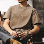 250g Heavyweight Loose Fit Cotton Henley Shirt