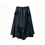 Japanese Loose Asymmetrical multi-layered Shirt and Skirt-Pants Two-piece Set