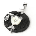 Buddha Stones Various Crystal Amethyst Green Aventurine Flower Healing Necklace Pendant