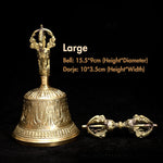 Buddha Stones Tibetan Meditation Bell and Vajra Dorje Copper Decoration Set