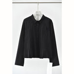 Women's 3D Patchwork Floral Print Pleated Hem Shirt